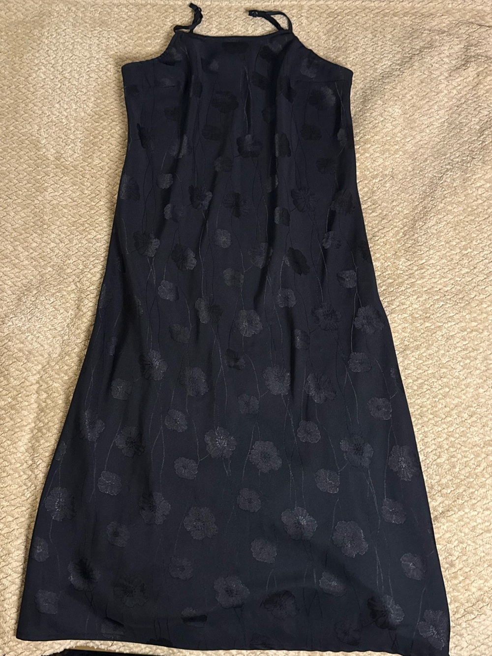 a new day Black Floral Midi Slip Dress